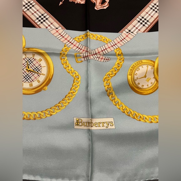 BURBERRY Montage Print Silk Square Scarf - Picture 4 of 14